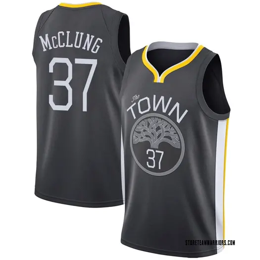 Men's Mac McClung Golden State Warriors Nike Swingman Gold Black Jersey - Statement Edition
