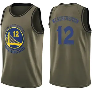 Men's Quinndary Weatherspoon Golden State Warriors Nike Swingman Gold Green Salute to Service Jersey