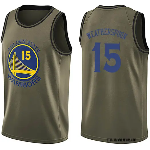 Men's Quinndary Weatherspoon Golden State Warriors Nike Swingman Gold Green Salute to Service Jersey