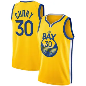 Men's Stephen Curry Golden State Warriors Nike Swingman Gold Yellow 2019/20 Jersey - Statement Edition