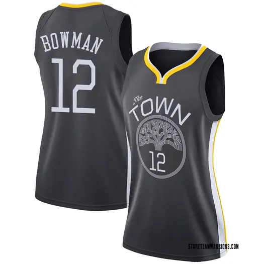 Women's Ky Bowman Golden State Warriors Nike Swingman Gold Black Jersey - Statement Edition1