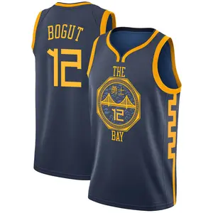 Youth Andrew Bogut Golden State Warriors Nike Swingman Gold Navy 2018/19 Jersey - City Edition
