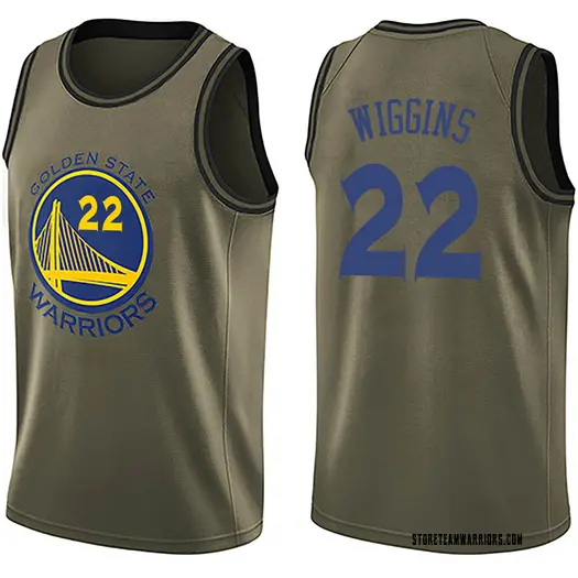 Youth Andrew Wiggins Golden State Warriors Nike Swingman Gold Green Salute to Service Jersey