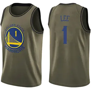 Youth Damion Lee Golden State Warriors Nike Swingman Gold Green Salute to Service Jersey