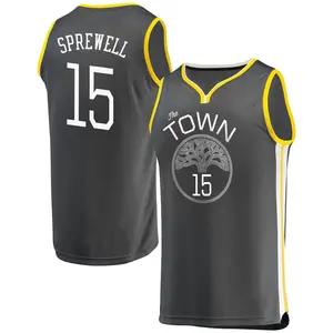 Youth Latrell Sprewell Golden State Warriors Fanatics Branded Gold Charcoal Fast Break Jersey - Statement Edition