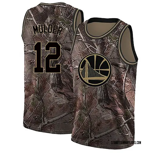 Youth Mychal Mulder Golden State Warriors Nike Swingman Gold Custom Camo Realtree Collection Jersey