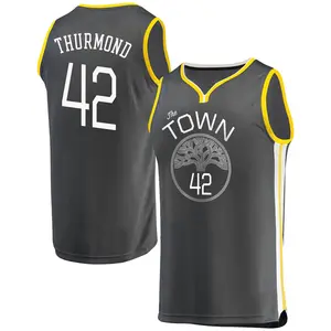 Youth Nate Thurmond Golden State Warriors Fanatics Branded Gold Charcoal Fast Break Jersey - Statement Edition