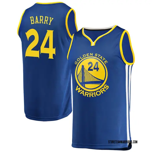 Youth Rick Barry Golden State Warriors Fanatics Branded Gold Royal Fast Break Jersey - Icon Edition