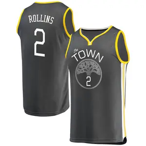 Youth Ryan Rollins Golden State Warriors Fanatics Branded Fast Break Gold Charcoal Jersey - Statement Edition