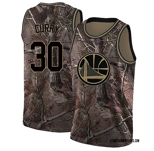 Youth Stephen Curry Golden State Warriors Nike Swingman Gold Camo Realtree Collection Jersey