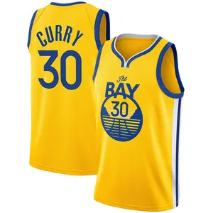 Youth Stephen Curry Golden State Warriors Nike Swingman Gold Yellow 2019/20 Jersey - Statement Edition