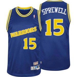 Men's Latrell Sprewell Golden State Warriors Adidas Authentic Blue Throwback Jersey