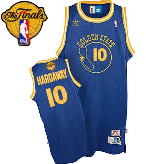 Men's Tim Hardaway Golden State Warriors Adidas Authentic Royal Blue New Throwback 2017 The Finals Patch Jersey