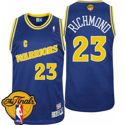 Men's Mitch Richmond Golden State Warriors Adidas Authentic Blue Throwback 2015 The Finals Patch Jersey