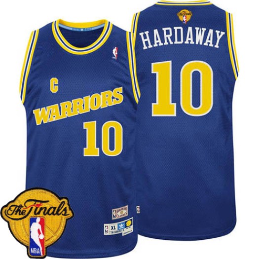 Men's Tim Hardaway Golden State Warriors Adidas Authentic Blue Throwback 2015 The Finals Patch Jersey